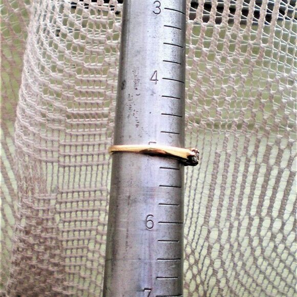 Vintage Solid 14K Yellow Gold Genuine 0.36CT Ruby Diamond Cluster BAND RING P - Picture 6 of 6